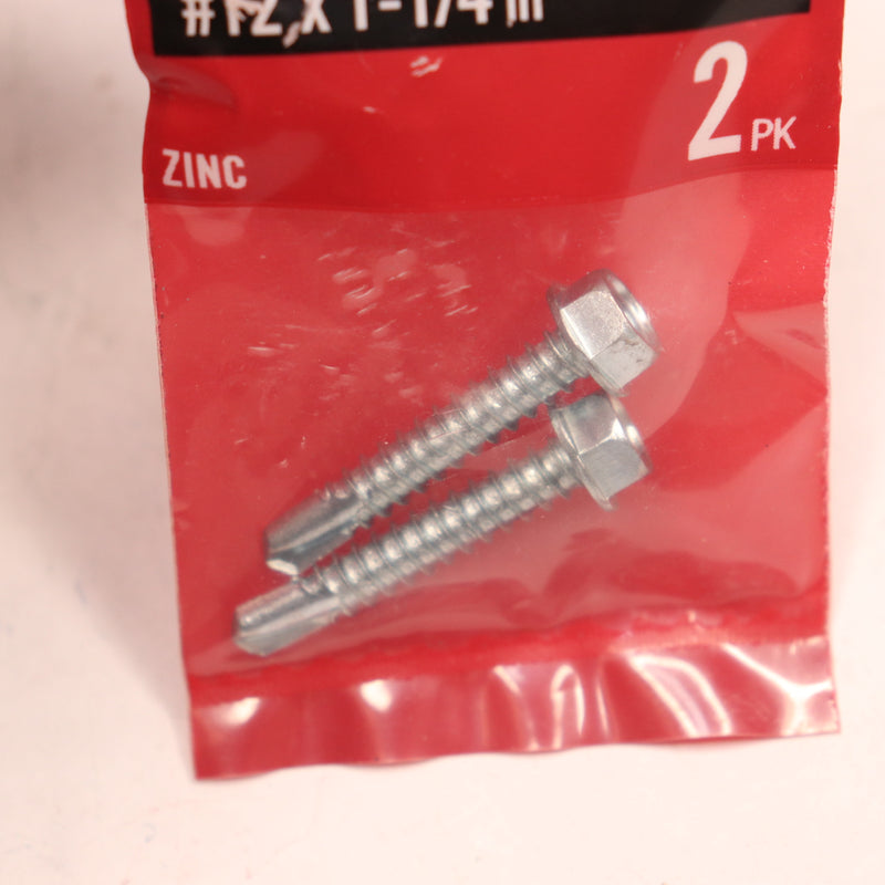 (2-Pk) Everbilt Hex-Head Sheet Metal Screws Zinc-Plated Steel