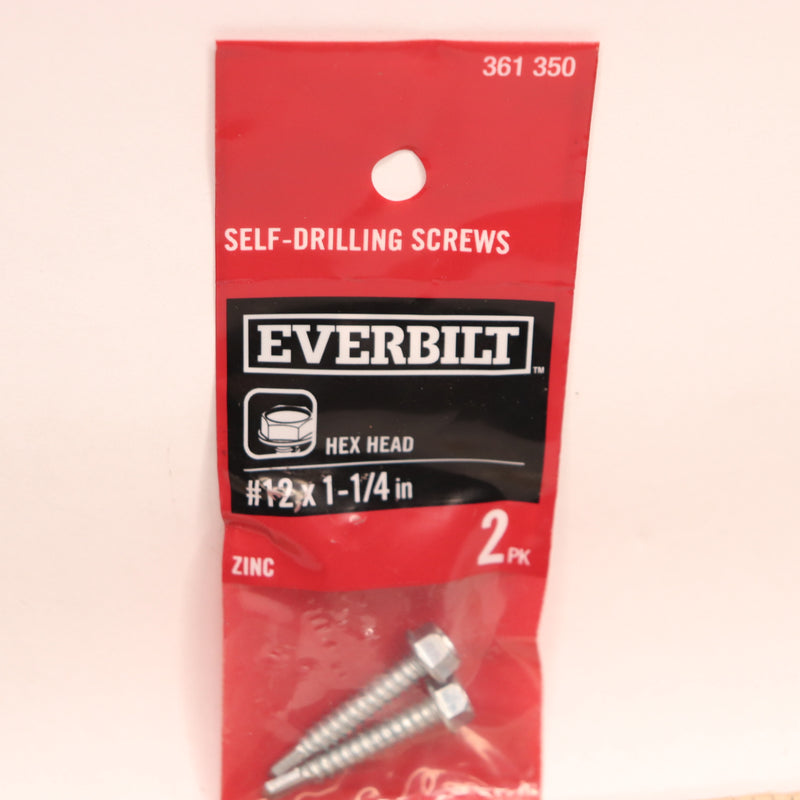 (2-Pk) Everbilt Hex-Head Sheet Metal Screws Zinc-Plated Steel