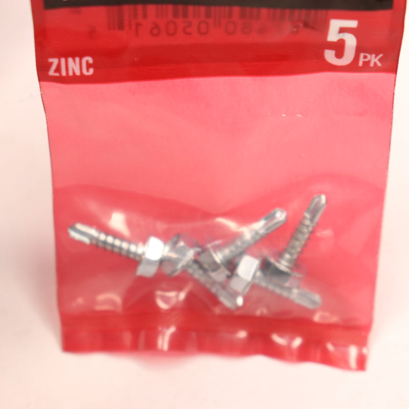 (5-Pk) Everbilt Hex Head Sheet Metal Screw Zinc Plated