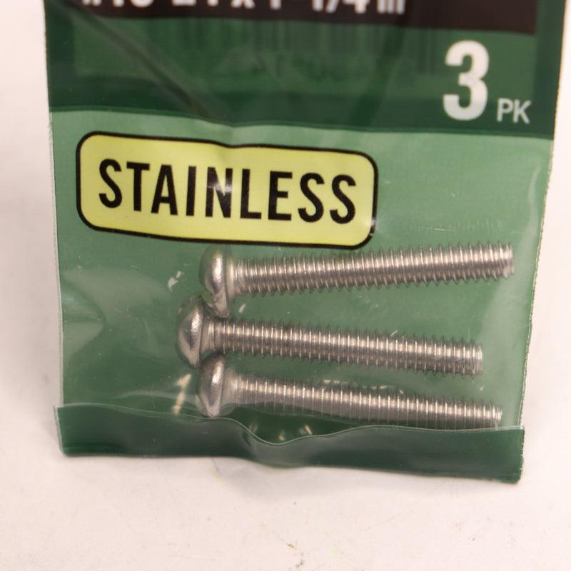 (3-Pk) Everbilt Combo Round Head Machine Screw Stainless Steel