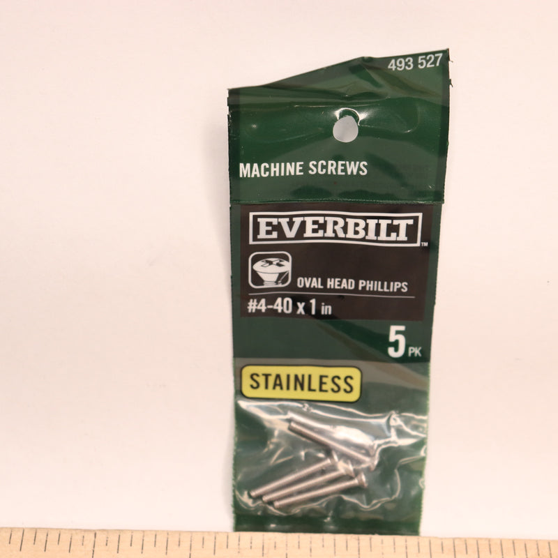 (5-Pk) Everbilt Phillips Oval Machine Screw Stainless Steel