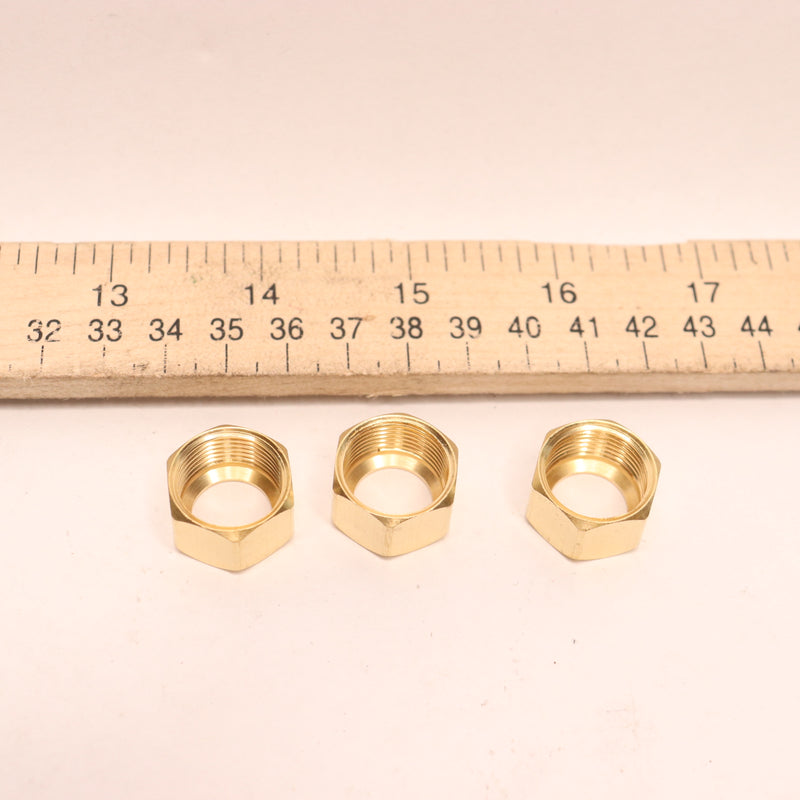 (3-Pk) Everbilt Compression Nut Fittings Brass 1/2" A-203 545090