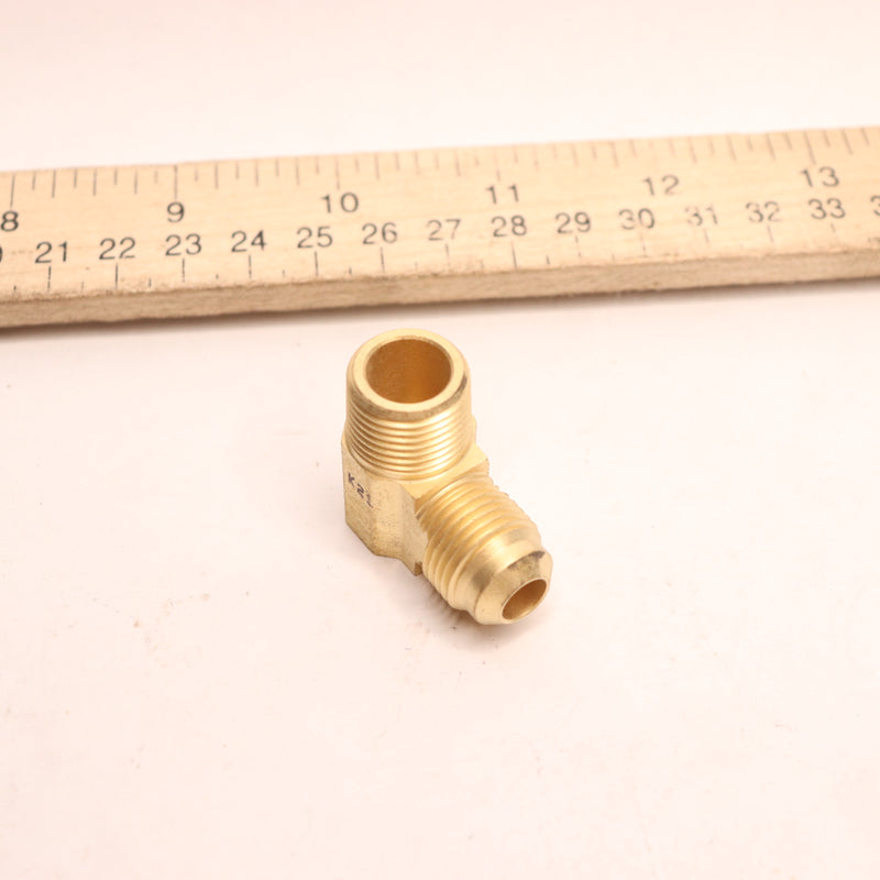 Everbilt 90-Degree Elbow Fitting Brass 3/8" Flare x 3/8"MIP 877096