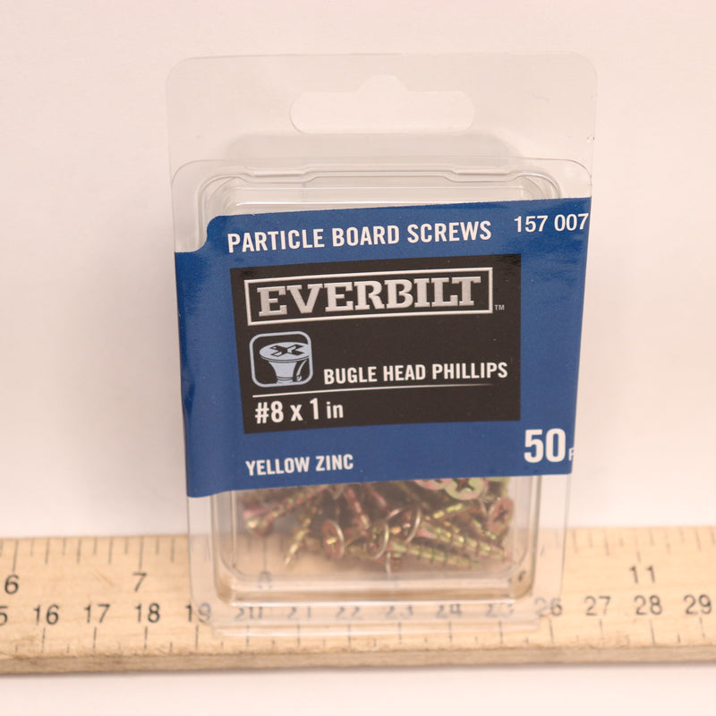 (50-Pk) Everbilt Phillips Bugle Head Wood Screws Coarse Zinc-Plated