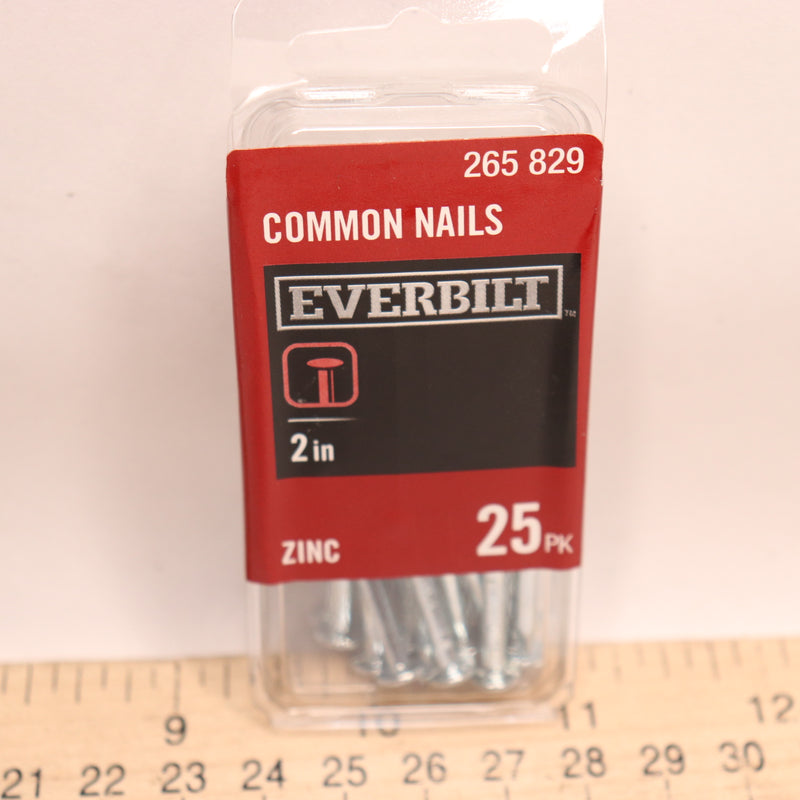 (25-Pk) Everbilt Common Nails Zinc-Plated 2" 265829