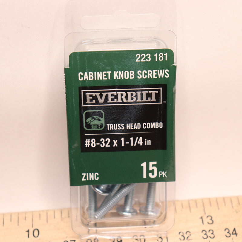 (15-Pk) Everbilt Cabinet Knob Screws Truss Head Combo