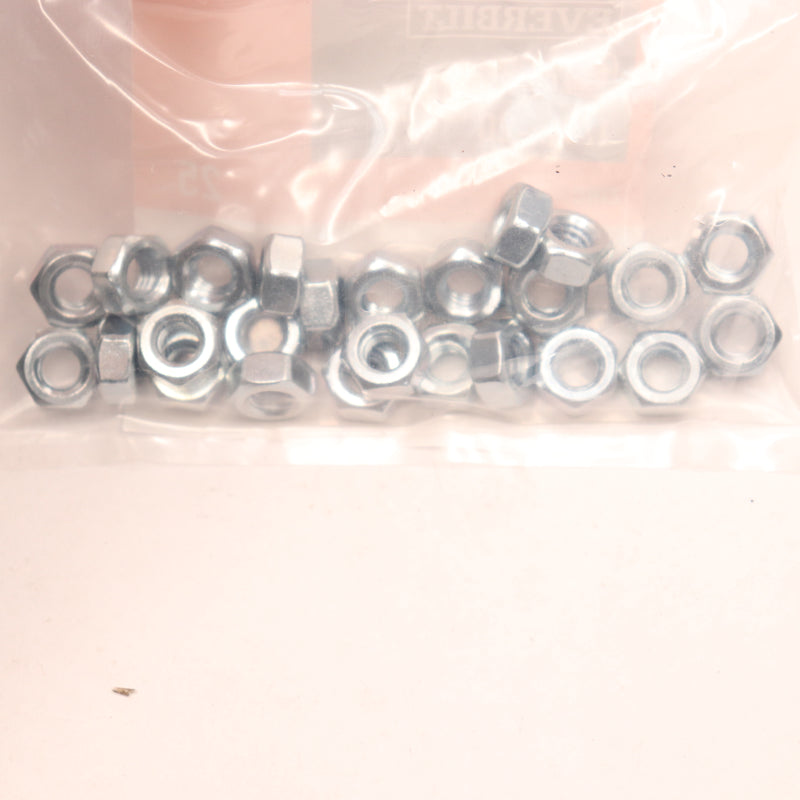 (25-Pk) Everbilt Hex Nut Zinc Plated 1/4"-20 328249