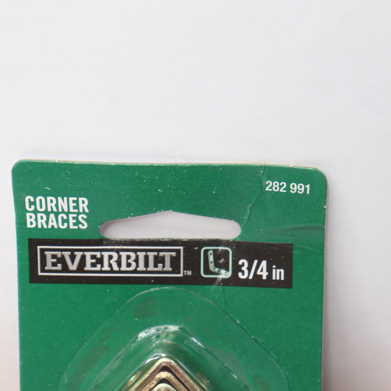 (4-Pk) Everbilt Corner Braces Satin Brass 3/4" 282991