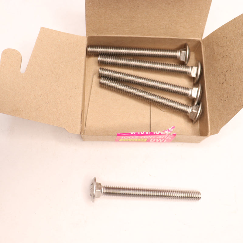 (5-Pk) Everbilt Carriage Bolt Stainless Steel 5/16"-18 x 3"