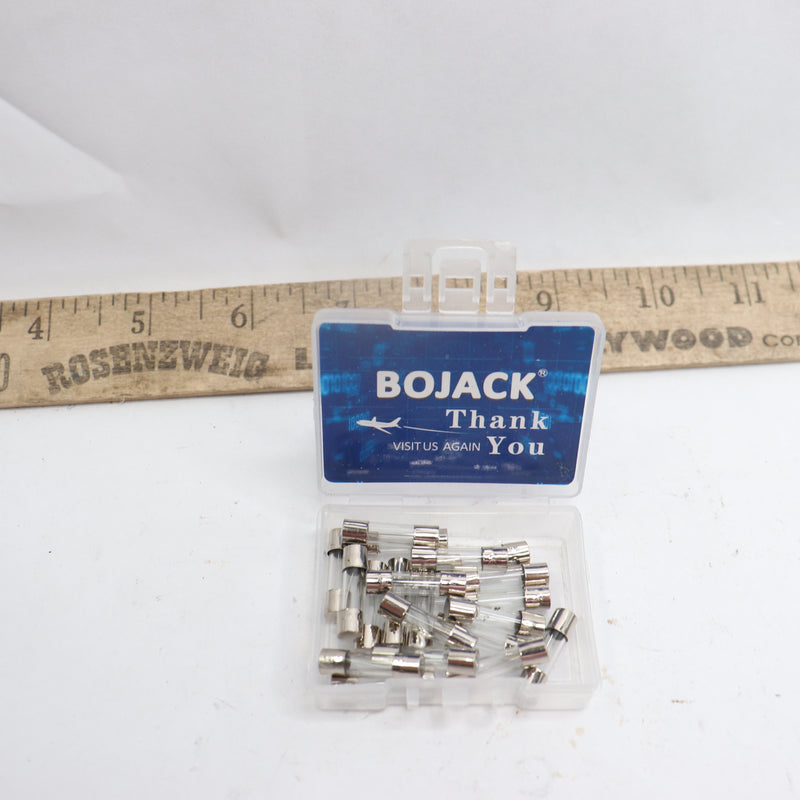 (20-Pk) Bojack Fast-Blow Glass Fuses 5A 5amp 250V 0.2" x 0.78"