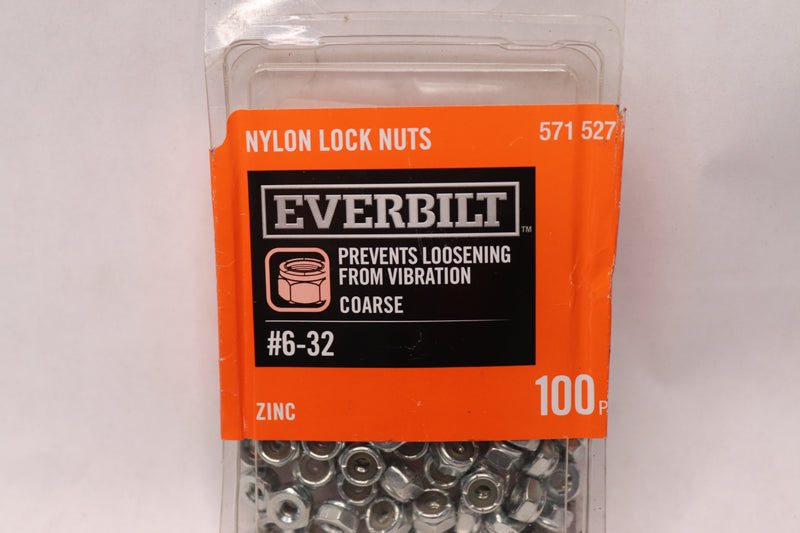 (100-Pk) Everbilt Nylon Lock Nut Zinc Plated