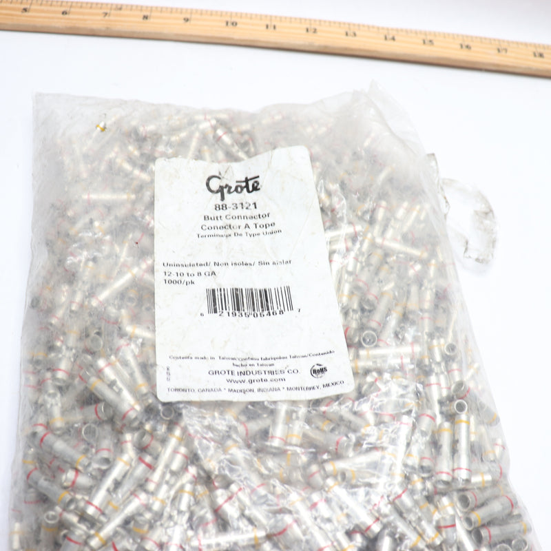 (1000-Pk) Grote Step Down Butt Connector Uninsulated 12 10 to 8 Gauge 88-3121