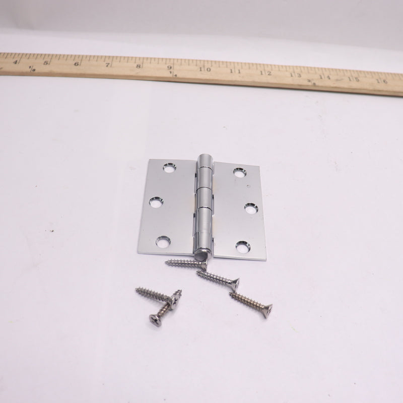 Everbilt Door Hinge Square Corner Chrome 3" 20274