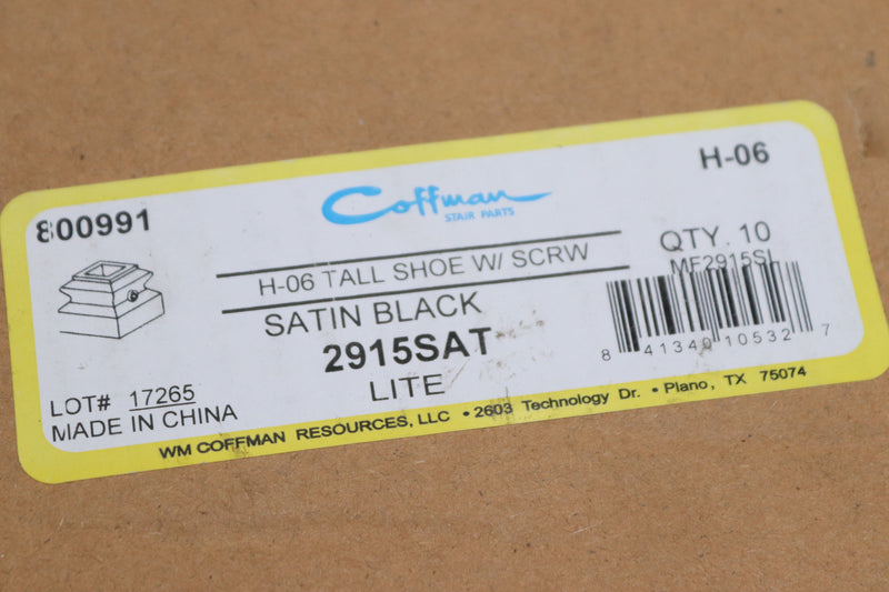 (10-Pk) Coffman Flat Iron Shoe Satin Black 9/16" 800991 2915SAT H-06
