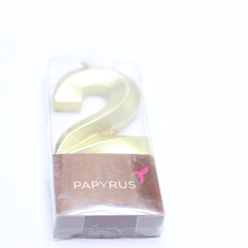 Papyrus Birthday Candle Number 2 Metallic Gold 01152223