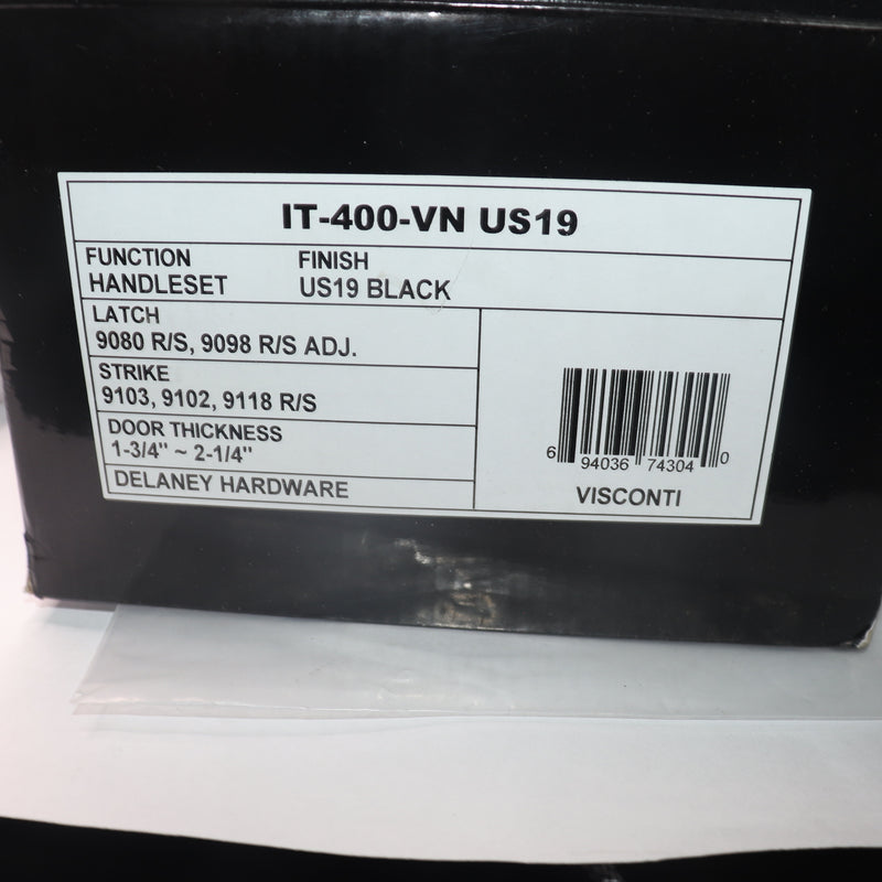 Delaney Italian Collection Handleset Kit US19 Black IT-400-VN US19