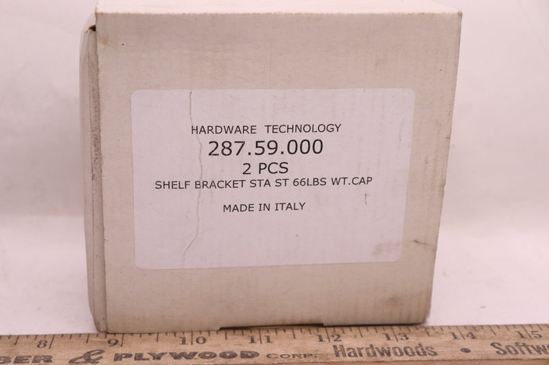 (2-Pk) Hardware Technology Shelf Bracket 66lbs Capacity Zinc Stainless Steel