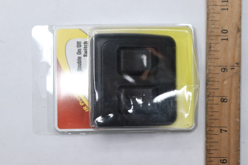 JR Products Double SPST On-Off Switch with Bezel Black 12235