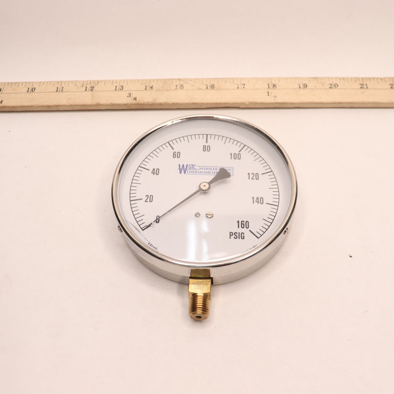 Weksler Contractor's Pressure Gauge 0 to 160 psi 1/4" EA14D - Damaged Crack