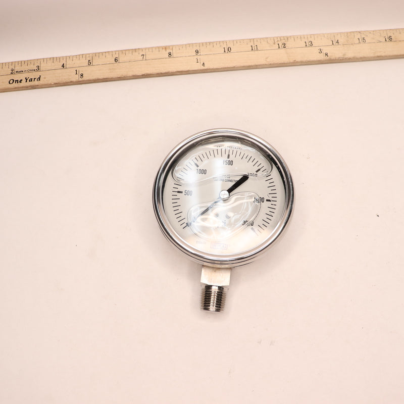 Wika Pressure Gauge 0-3000 Psi 3/4" Connection Size