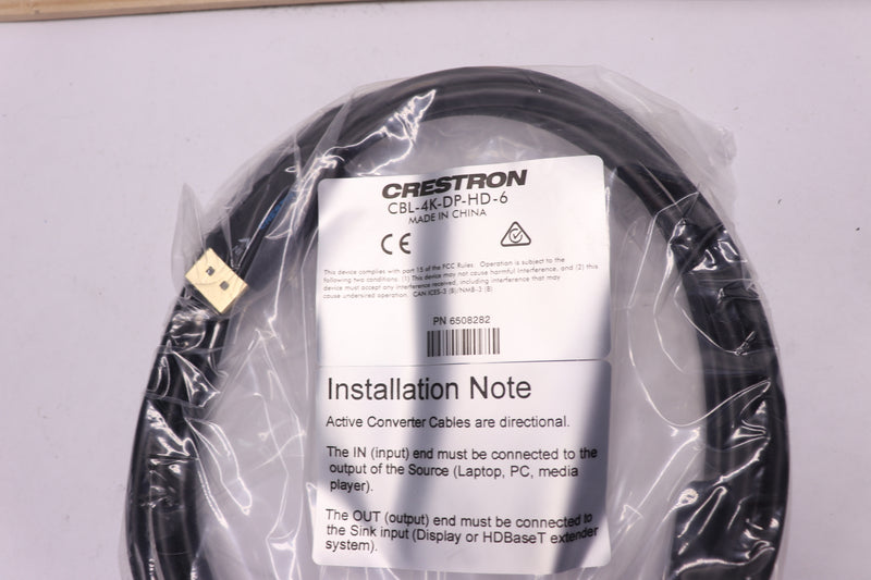 Crestron Active Converter Cable DisplayPort to HDMI 6' 6508282