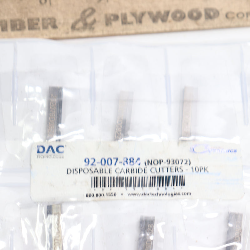 (10-Pk) DAC Disposable Carbide Cutters NOP-93072 92-007-884
