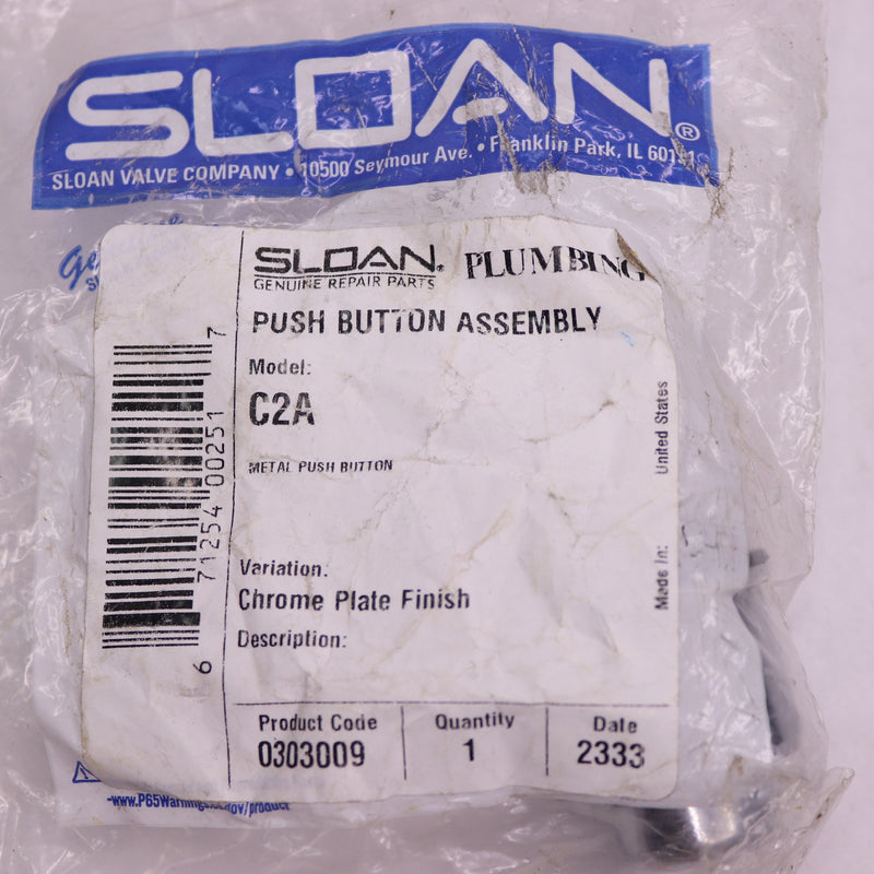 Sloan Push-Button Assembly Polished Chrome 303009