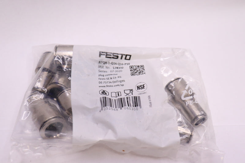 (10-Pk) Festo Plug Connector NPQH-D-Q14-Q10-P10