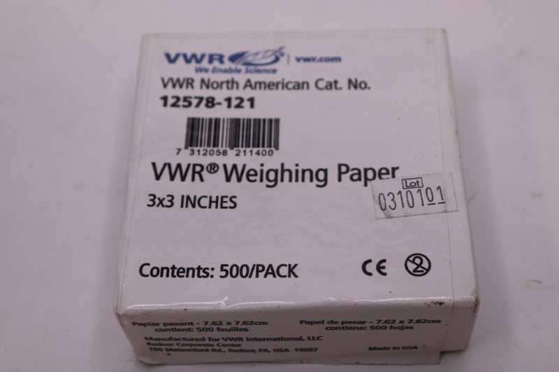 (500-Pk) VWR Weighing Paper 3&quot; x 3&quot; 12578-121