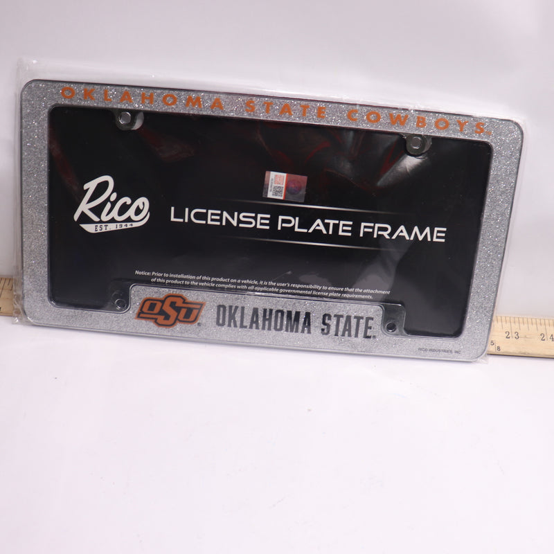 Rico NCAA Oklahoma State Cowboys License Plate Frame Silver 12" x 6"