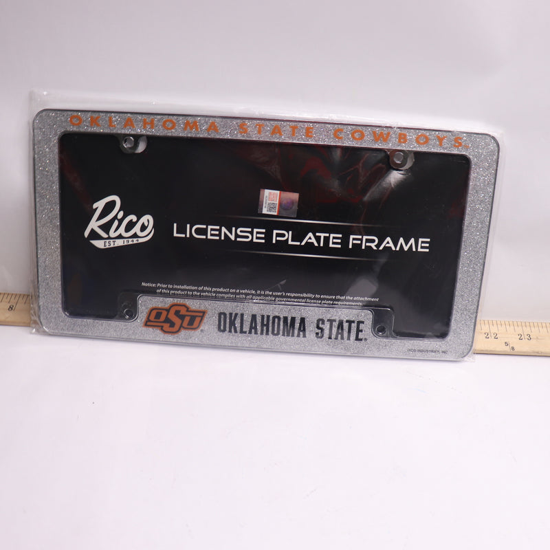 Rico NCAA Oklahoma State Cowboys License Plate Frame Silver 12" x 6"