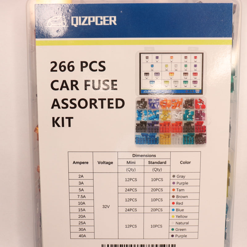 (266-Pk) Qizpcer Car Fuses Assortment Kit