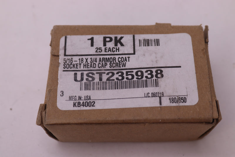 (25-Pk) Armor Coat Cylindrical Socket Head Cap Screw 5/16"-18 x3/4" UST235938