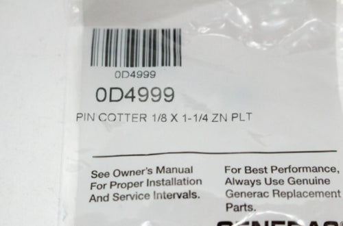 Generac Cotter Pin 1/8" x 1-1/4" 0D4999