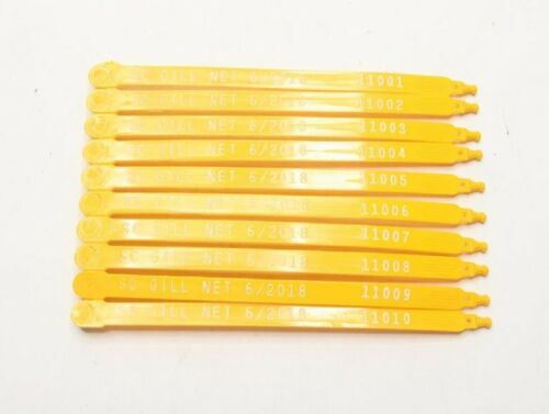 (2100-Pk) Emedco Lock Seals Sequential Imprinted Yellow Plastic
