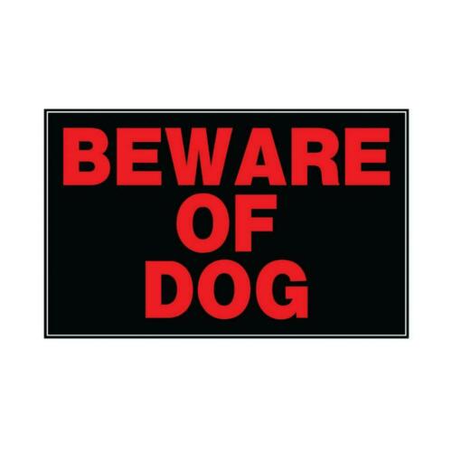 (4-Pk) Hillman Fastener Aluminum Metal Beware Of Dog Sign 10" x 14" 840143