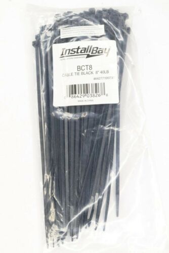 (3) InstallBay Cable Tie Black 8" BCT8 100-Pack