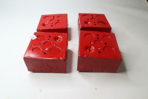 Thomas & Betts Square Box Steel Red 4" x 4" x 2-1/8" 52171-3/4-RD