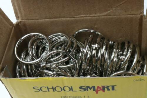 (100-Pk) School Smart Nickel Plated Loose Leaf Ring 1 Diameter 36975