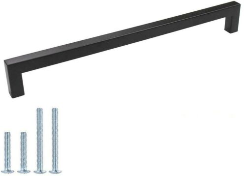 Probrico Modern Square T-Bar Flat Cabinet Handle Black 10-1/2" PDDJS12HBK256