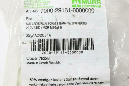 MURR SVS Valve Plug Form 18mm Field-Wireable LED 230V 7000-29161-0000000