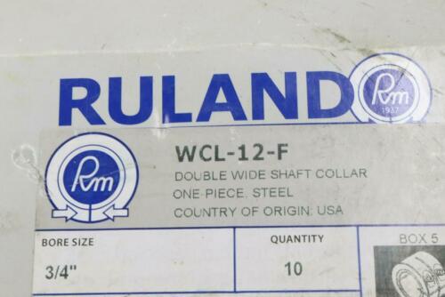 (10-Pk) Ruland Double Wide Shaft Collar One Piece Steel 3/4" WCL-12-F