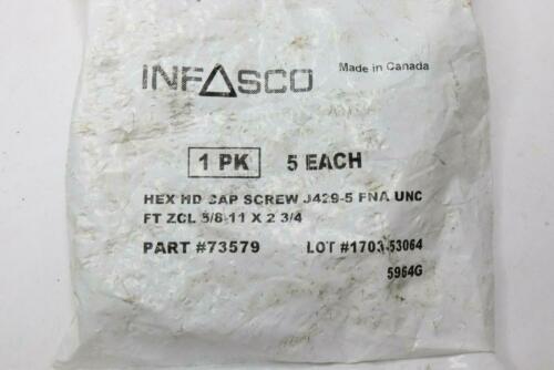 (2-Pk) Infasco Hex Head Cap Screw 3/8"-11 x 2-3/4" J-429-5 73579
