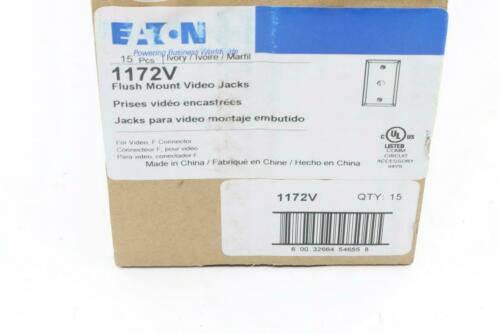 (15-Pk) Eaton 1-Gang F-Type Single Coaxial Cable Wall Plate Video Jack 1172V
