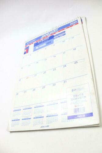 (3-Pk) At-A-Glance Monthly Wall Calendar Ruled Blocks 2020 12-In x 17-In White