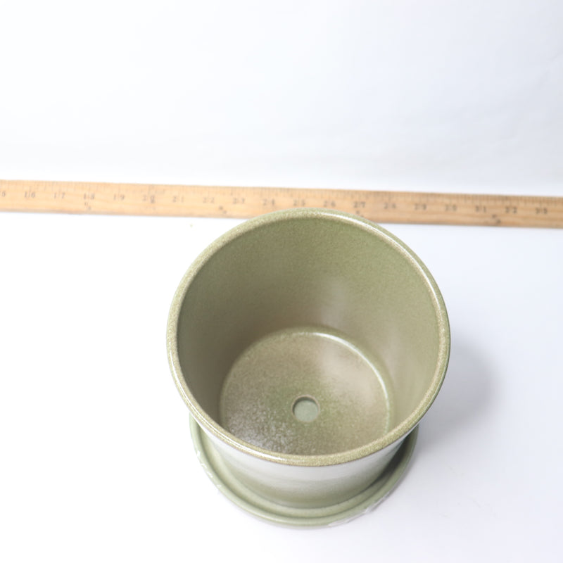 H&M Botanical Family Pot and Saucer L Dusty Green