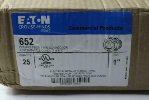 (25-Pk) Eaton 1 Zinc Die Cast Emt Compression Connector 652DC