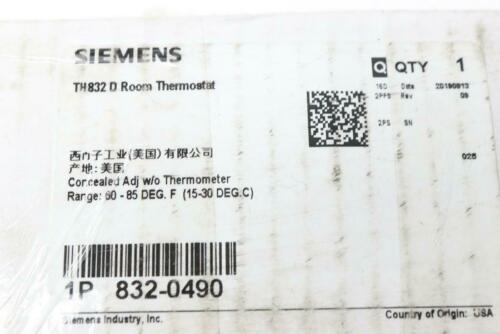 Siemens Direct Activity Concealed Adjustment Room Thermostat 832-0490