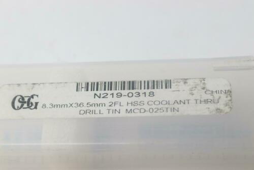 OSG  Coolant Thru Drill Tin 2-Flute MCD-025Tin High Speed Steel 8.3mm X 36.5mm
