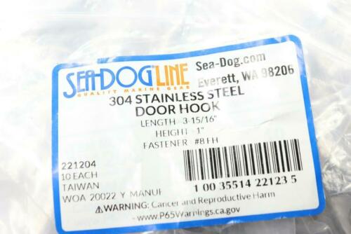 (10-Pk) Sea-Dog 304 Stainless Steel Door Hook 3-15/16&quot; 221204